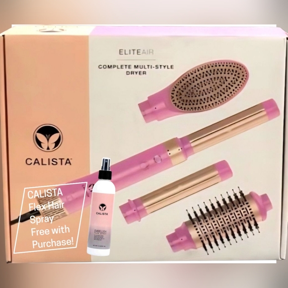Calista EliteAir Multi-Style Hair Dryer - Pink New In Box + Calista Hair Spray - Picture 1 of 2